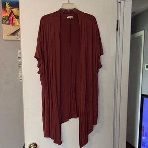 Maurices Terracotta Drape Cardigan